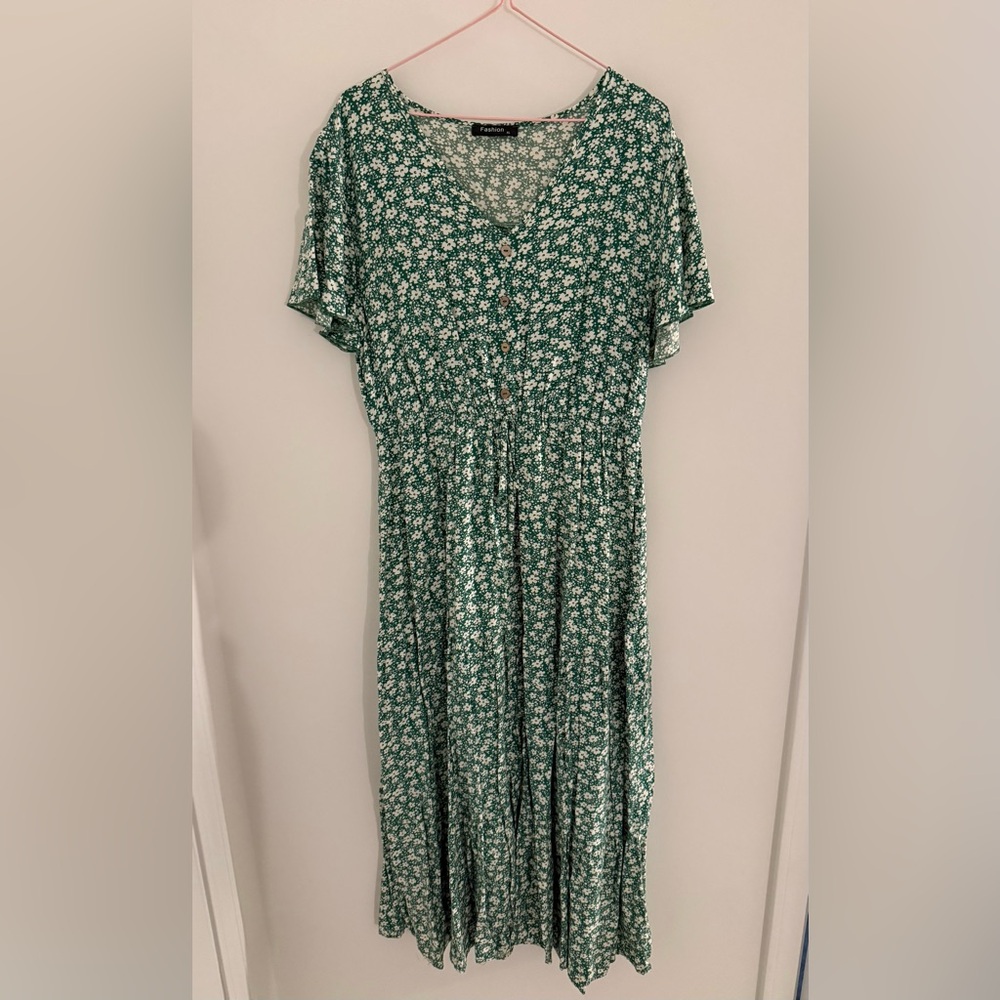 Floral Green Dress